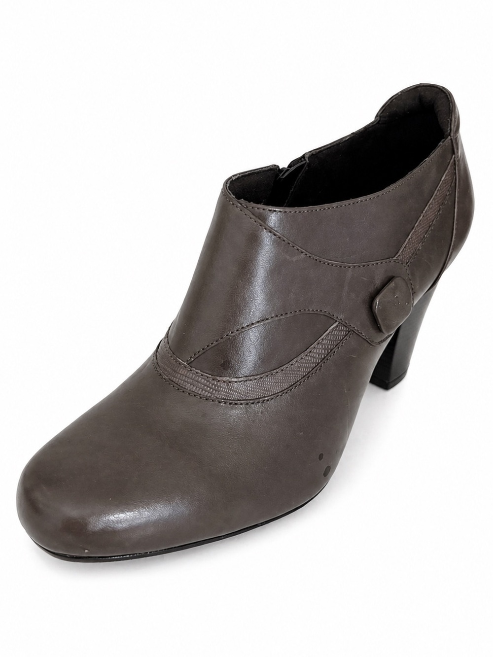 Clarks Bendables “Ruby Edge” Leather Shooties – Women’s 10W – Snakeskin Embossed